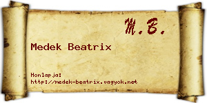Medek Beatrix névjegykártya